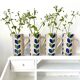 4 mugs stoneware flower decoration