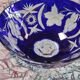 6 cut crystal cobalt blue champagne glasses