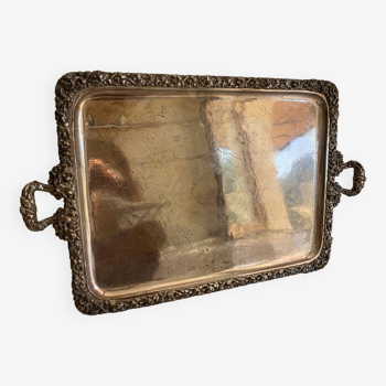 Large 19th century silver-plated copper serving tray - 80 x 48 cm