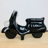 Vintage black ceramic scooter lamp