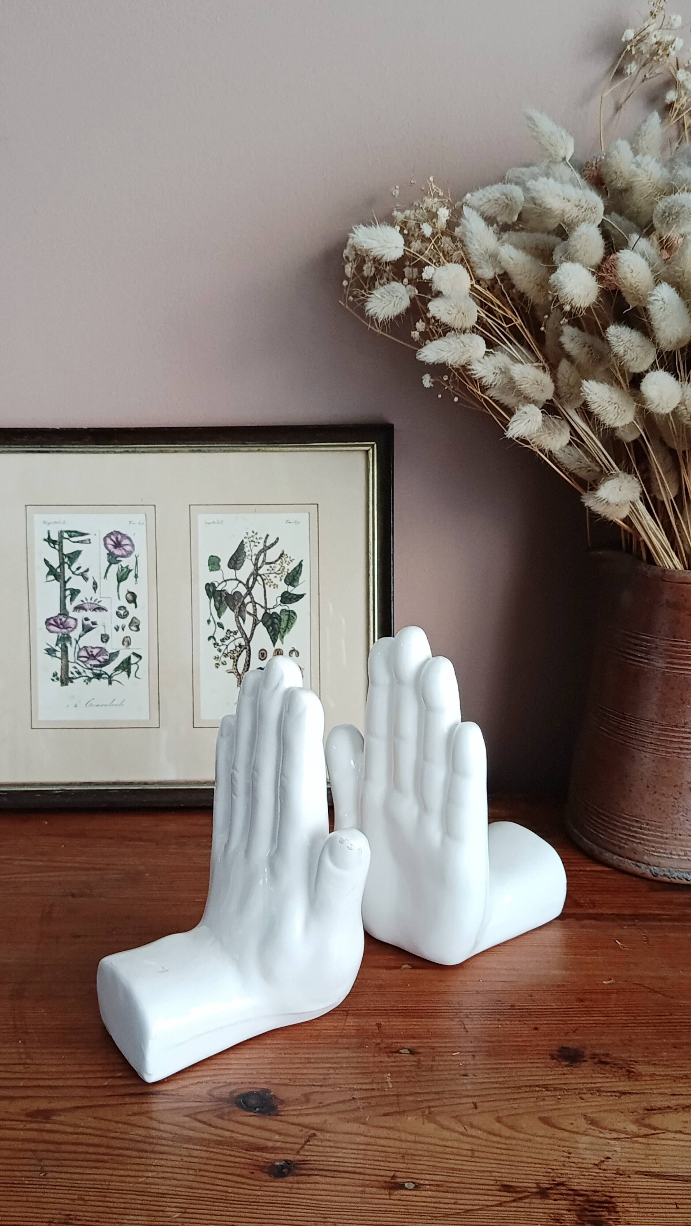 Ceramic hand bookends