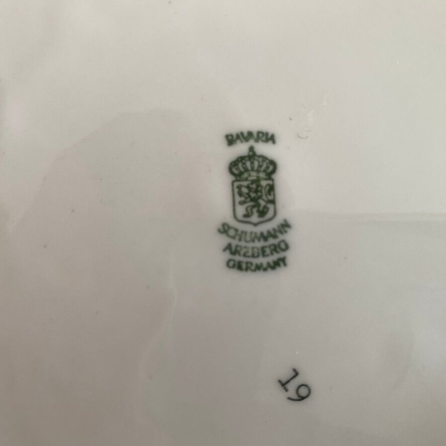 Set of 12 small plates in porcelain Bavaria orange 70's - 20cm