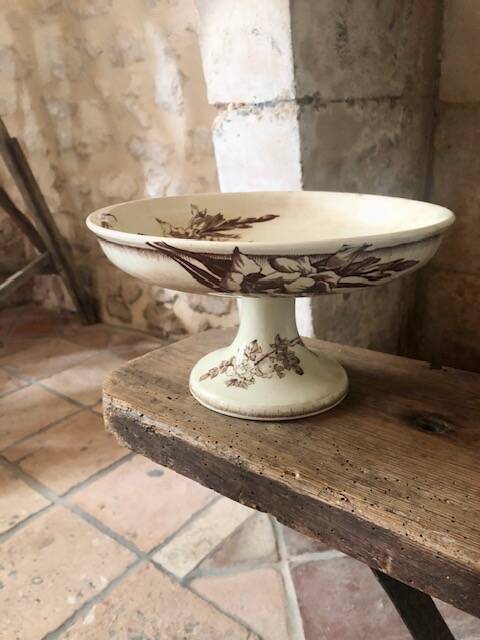 Earthenware compote by Jules Vieillard