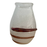 Vase miniature vintage en pâte de verre bullée