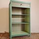 Renovated library shelf green color and floral atmosphere