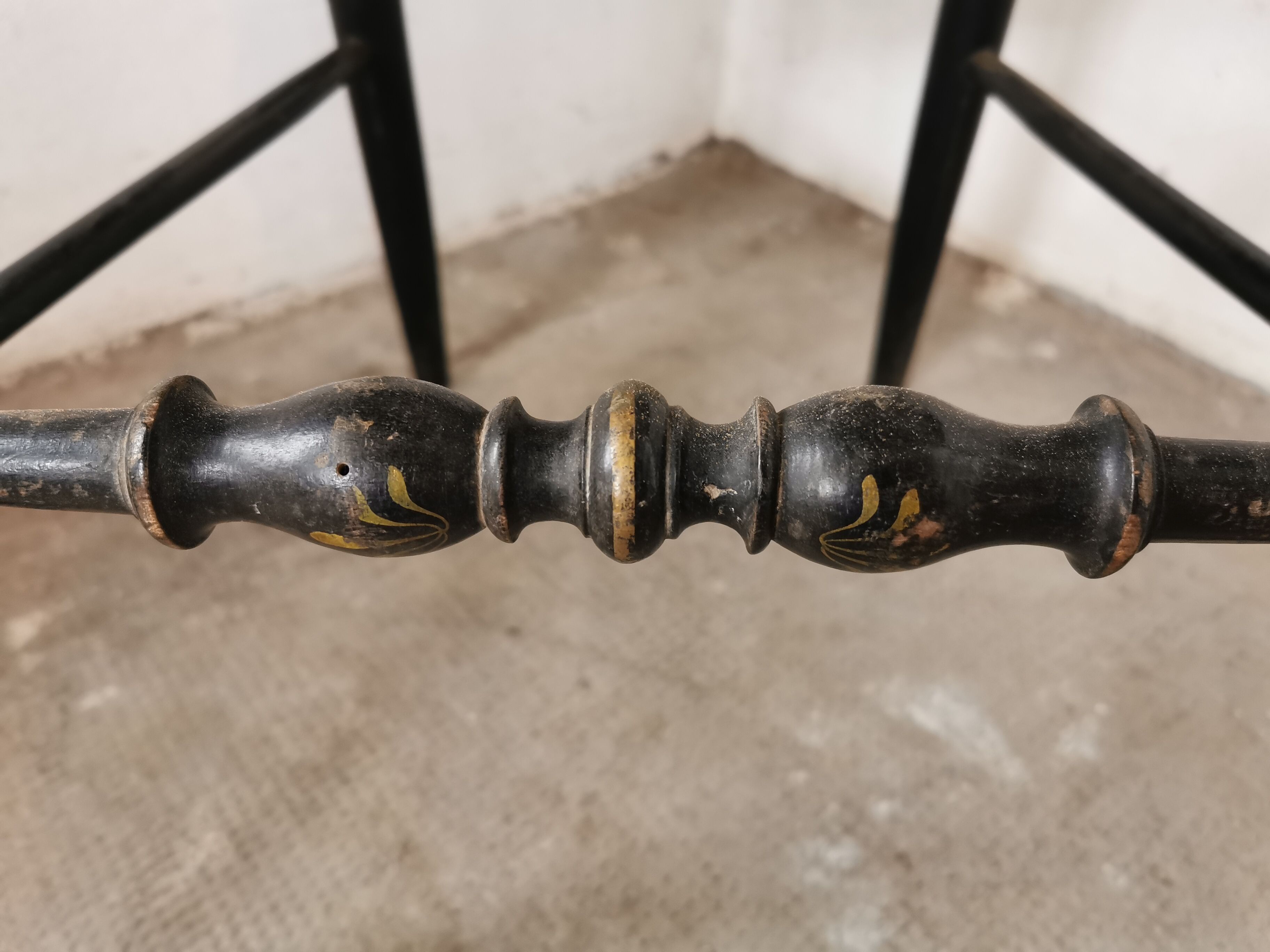 Black chair Napoleon III year, with gilding