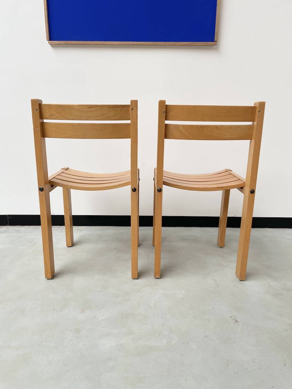 Beech chairs from the 1980s, Sornay.