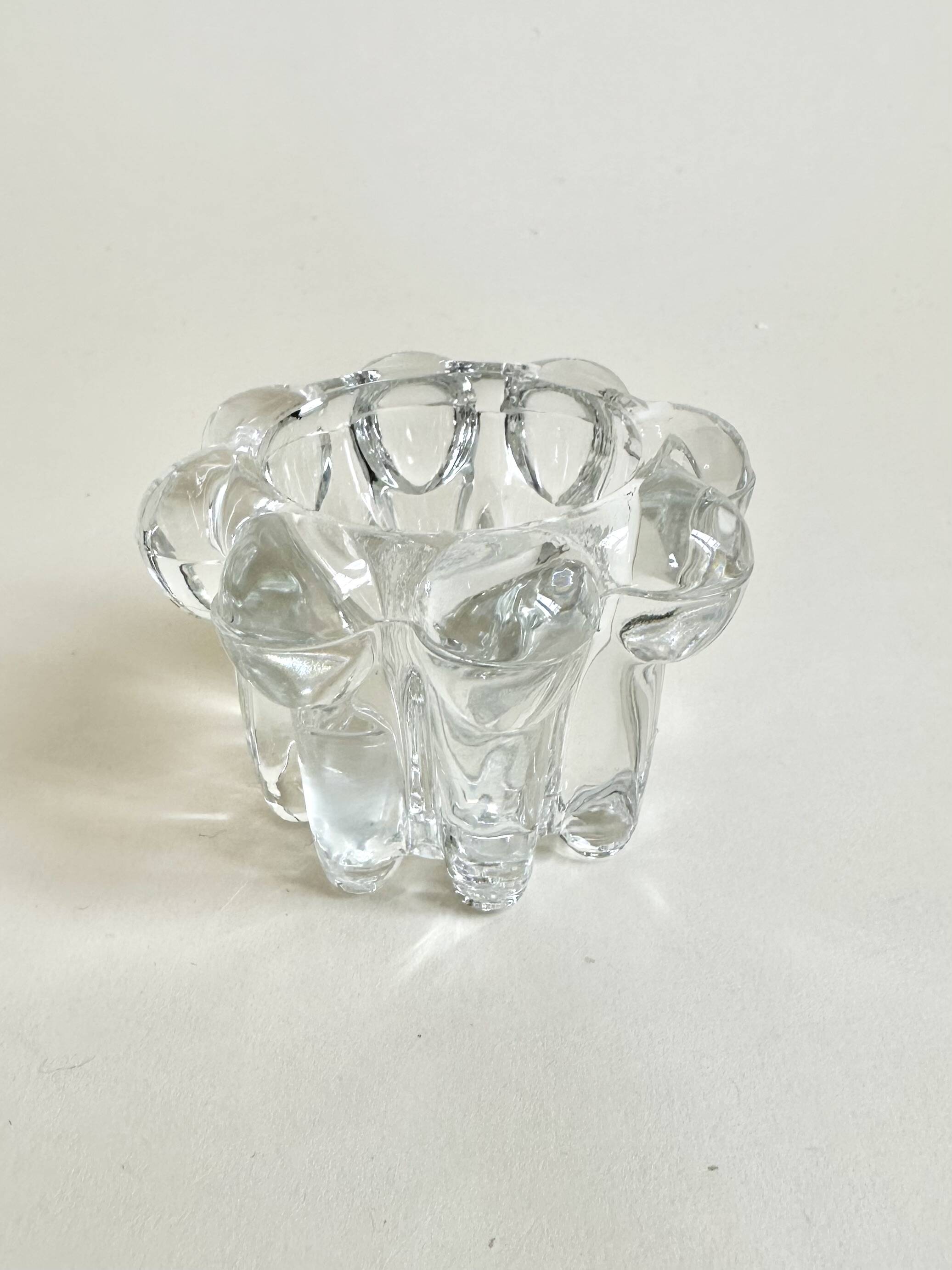 Moulded glass candlestick