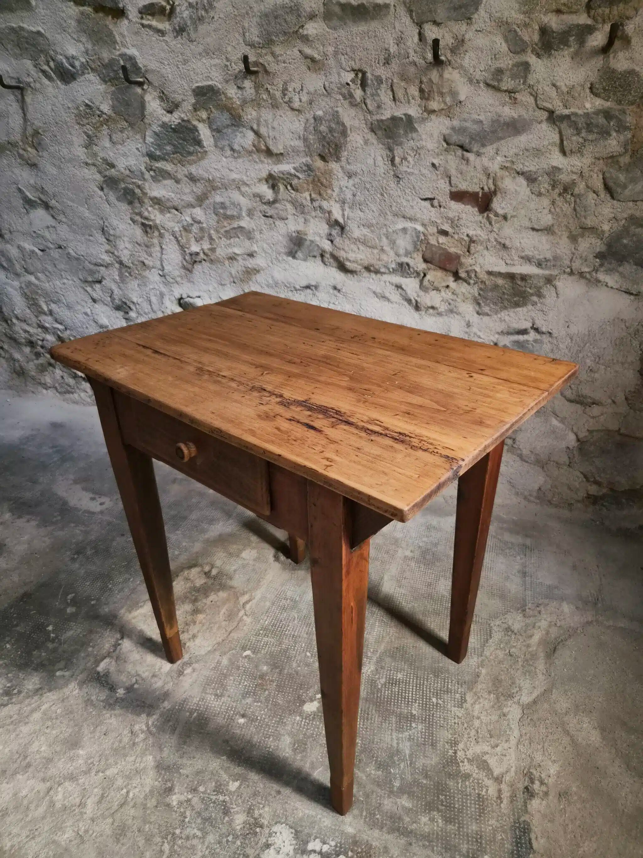 Compact French work table with bistro chair | Table circa 1900 | Chair circa 1950