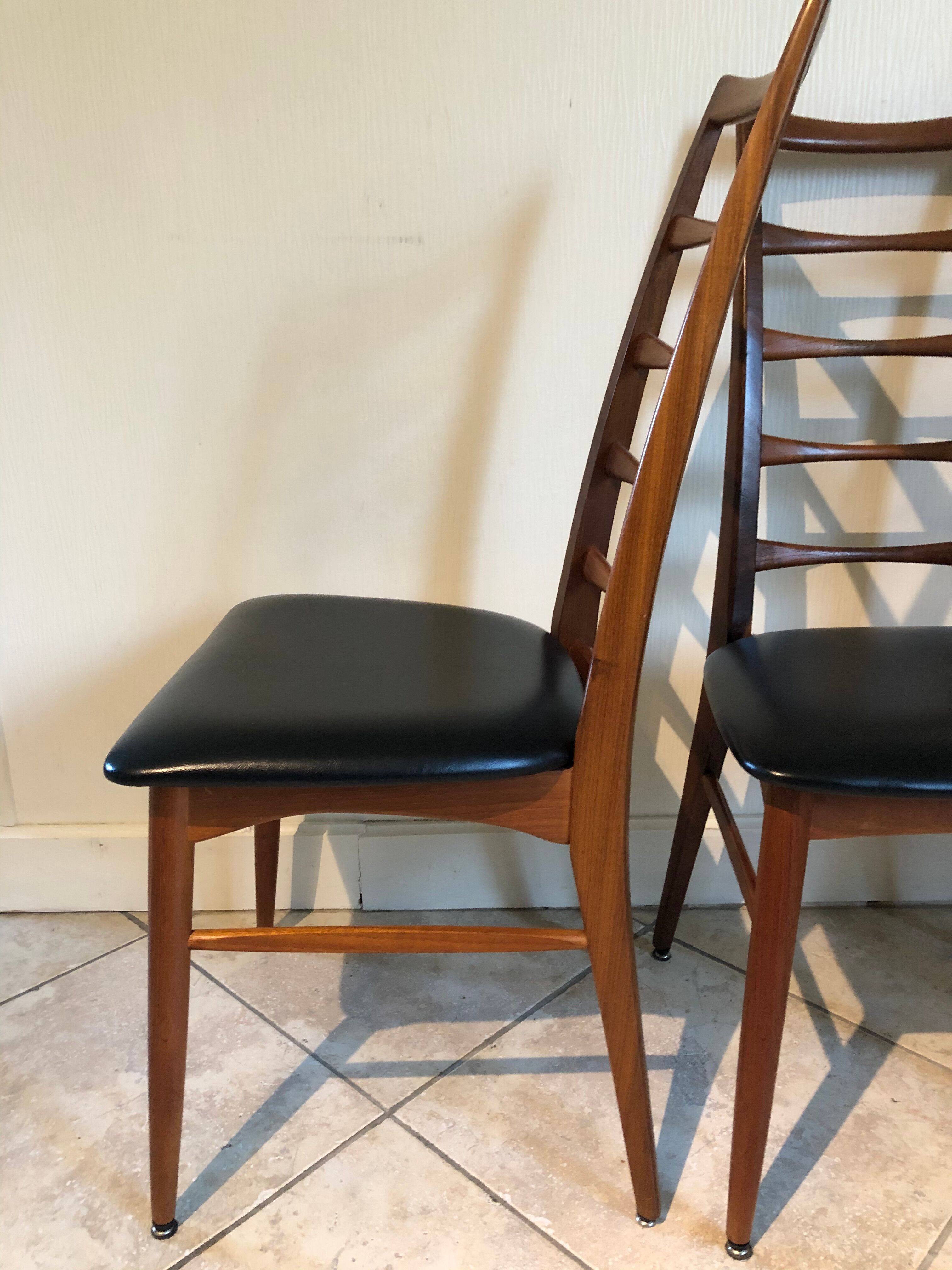 Set of 6 Scandinavian Teak "Lis" chairs by Niels Koefoed, Circa 1960
