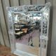 Ancien miroir en verre blanc murano vers 1900