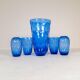 Art Deco Set of 6 Sculpted Glass Vases Handmade Reijmyre, Sweden, 1930s