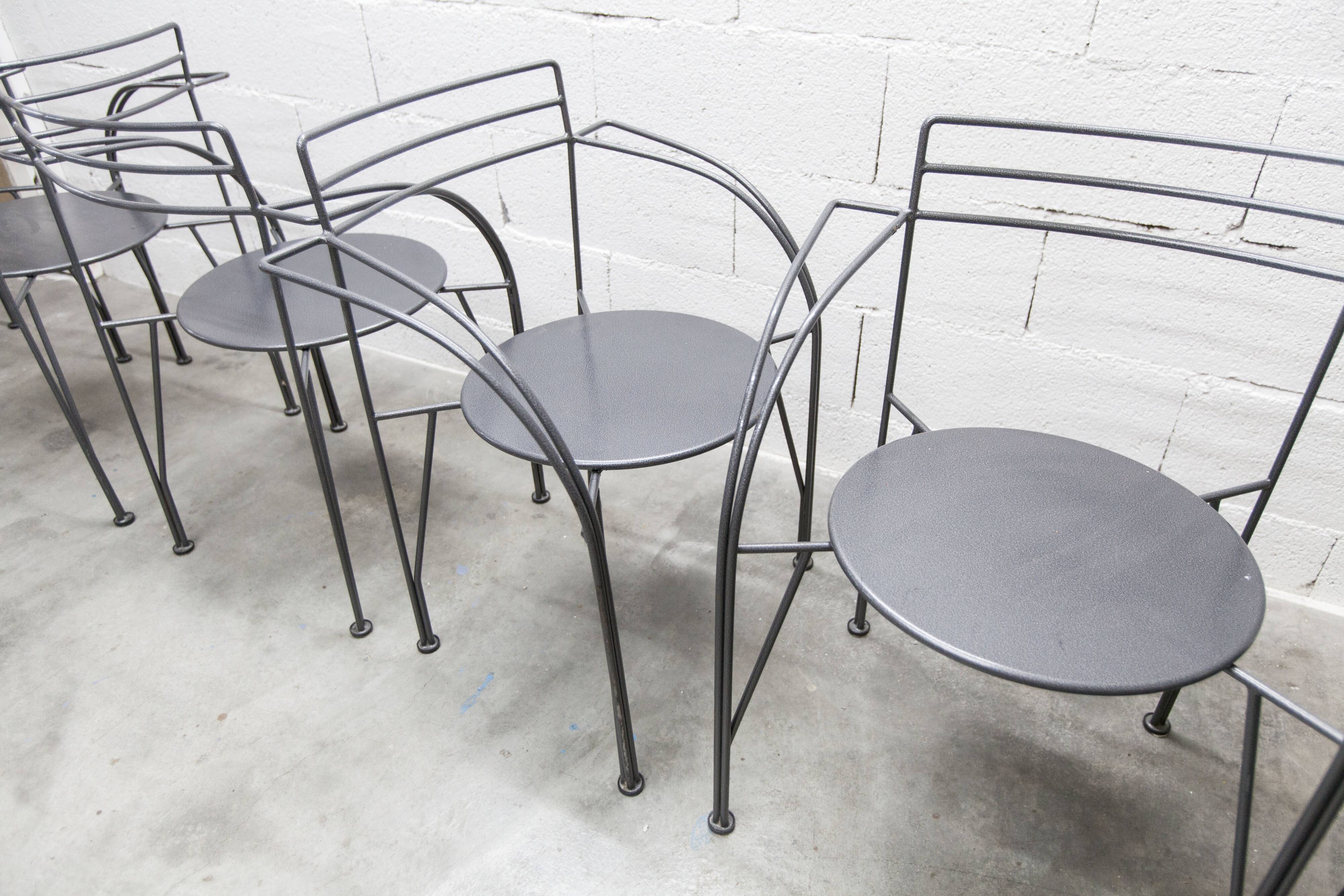 Set of 6 "Silver Moon" armchairs by Pascal Mourgue 1985