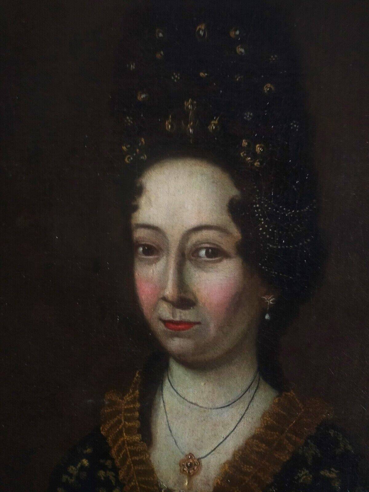 Ancient portrait painting of a noblewoman from the European school