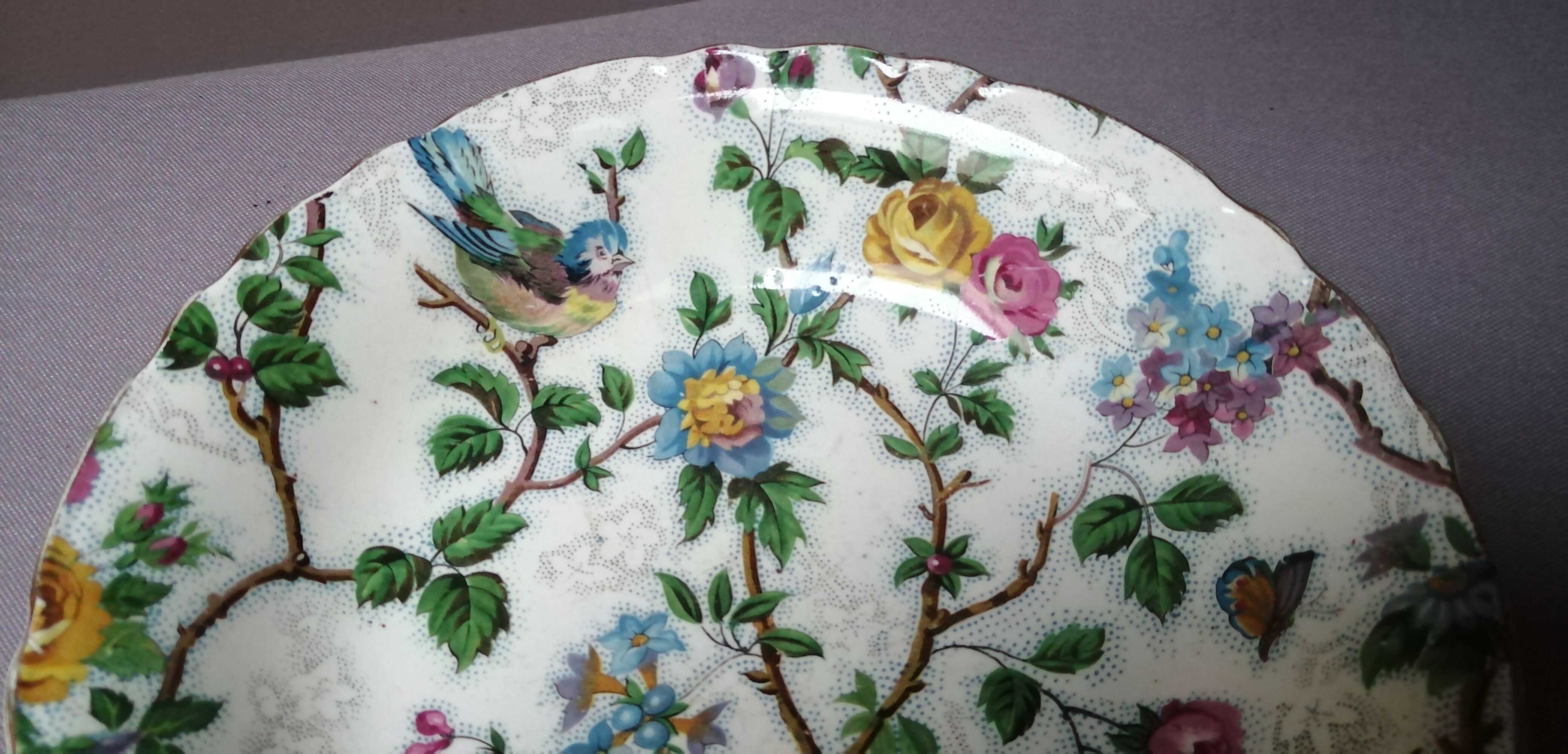 Old hollow plate royal staffordshire lorna doone chintz circa 1949