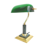 Green opaline banker lamp