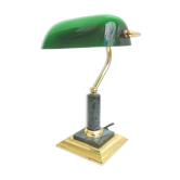 Green opaline banker lamp