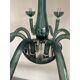 Glass Chandelier in Light Green Italian Art Glass
