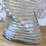 Large wavy pressed glass vase