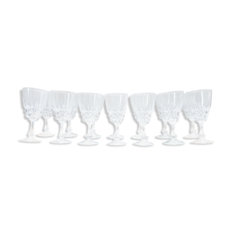 Lot of 6 water glasses Crystal arque model "Pompadour"