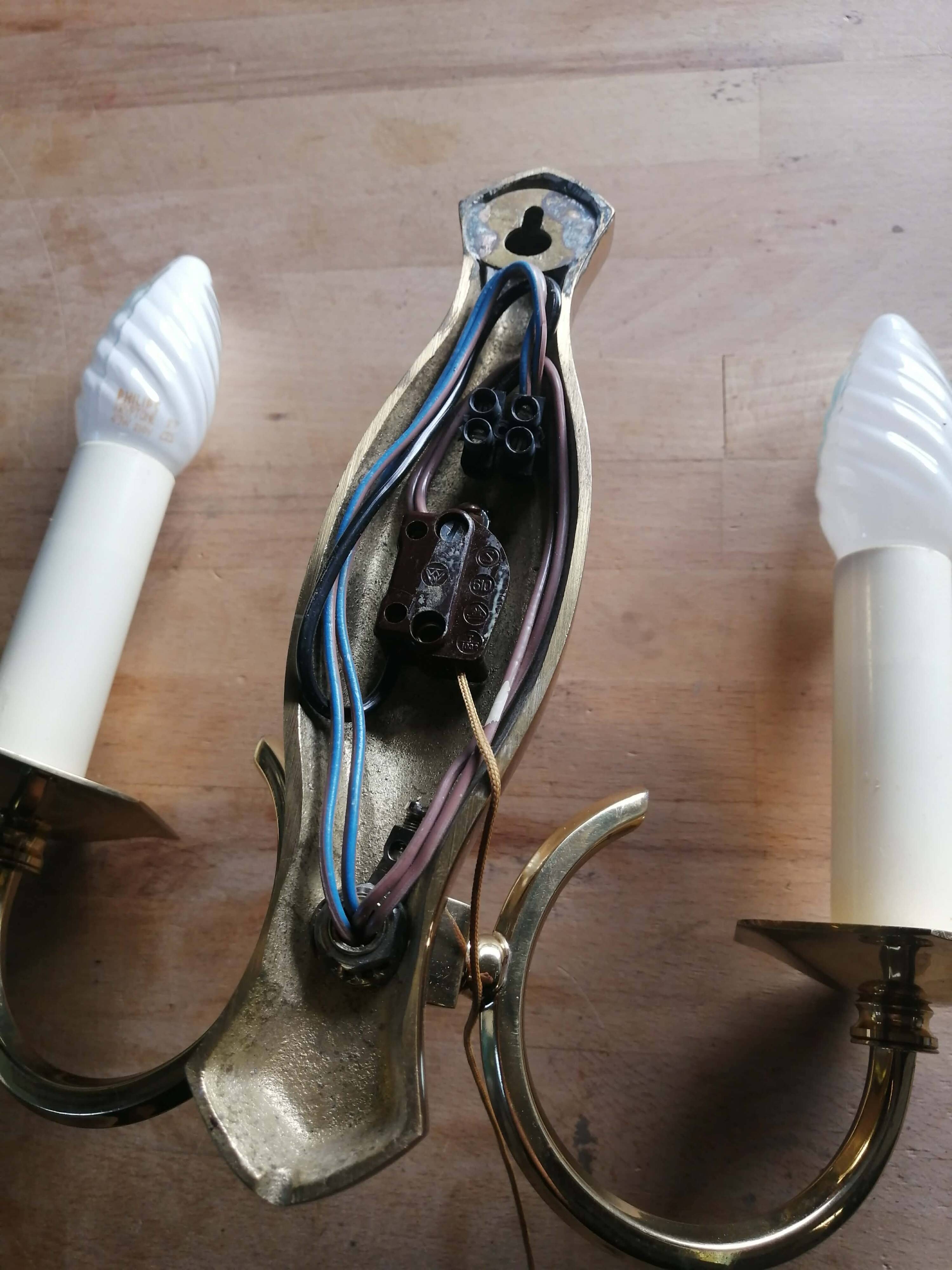 Vintage Empire style gold-plated brass wall sconce