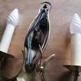 Vintage Empire style gold-plated brass wall sconce