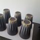 Six Orange and Black Ceramic Vases Vallauris André Baud