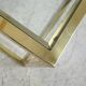 Coffee table with 4 pieces of wooden sofa and gilded brass