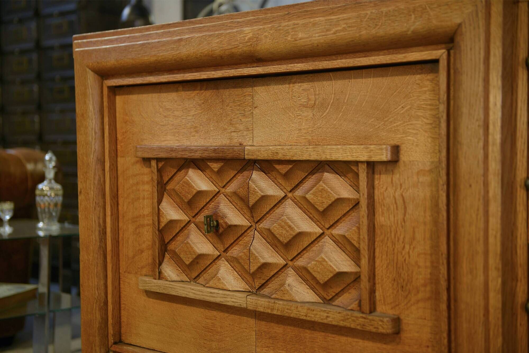 Art Deco buffet in oak and wrought iron by Léon and Maurice Jallot 1940s