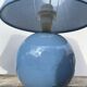 Pair of blue ceramic ball lamps