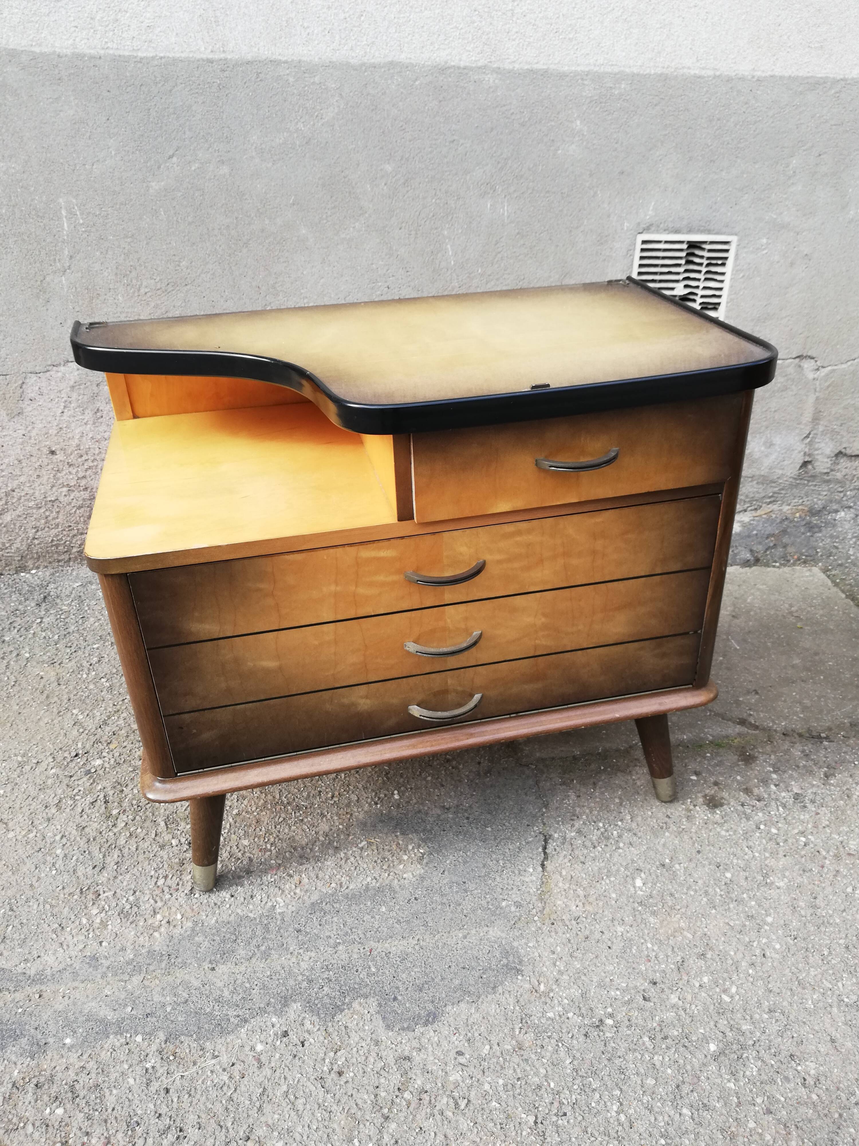 Pair of vintage bedside compass feet