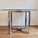 Table ronde en chrome et en verre fumé des années 1970