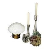 XL white globe table lamp in Clichy glass