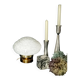 XL white globe table lamp in Clichy glass