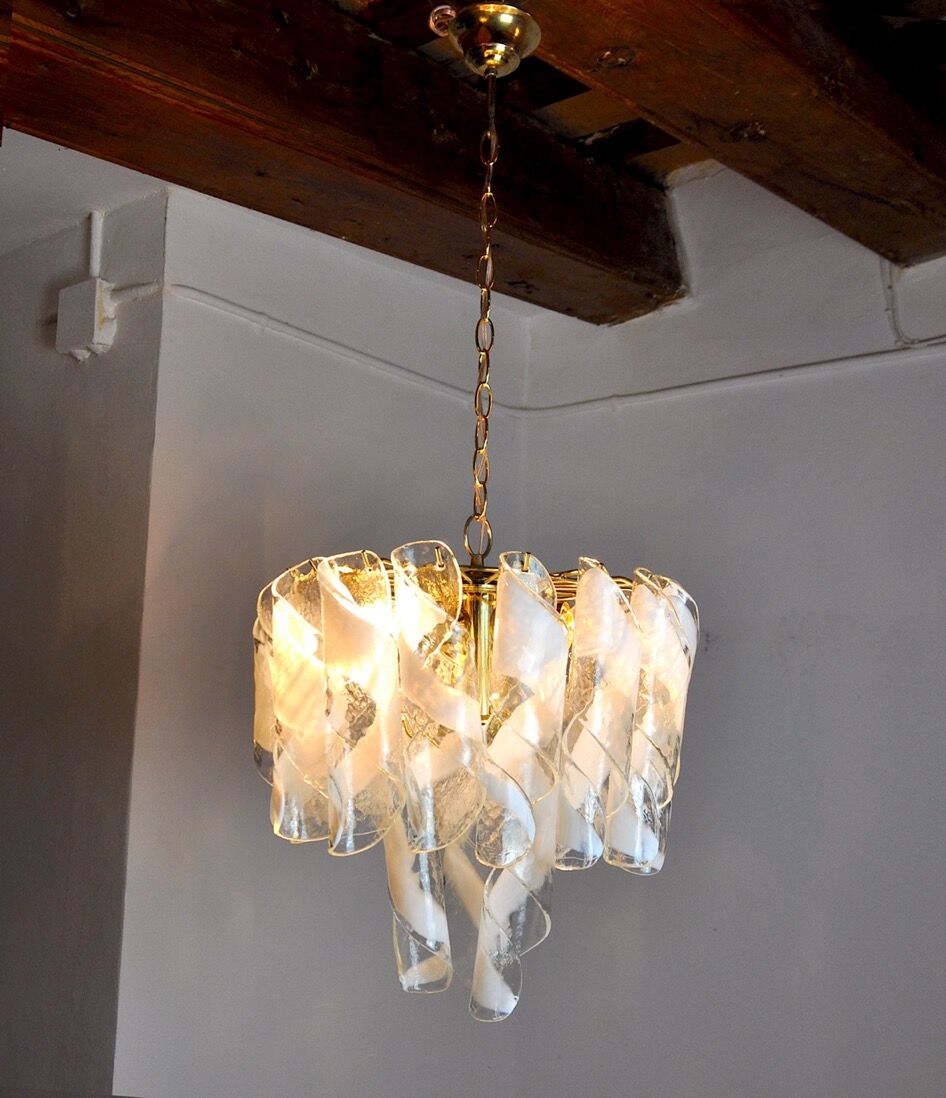 Simoeng's Spiral chandelier, murano glass, Italy, 1960