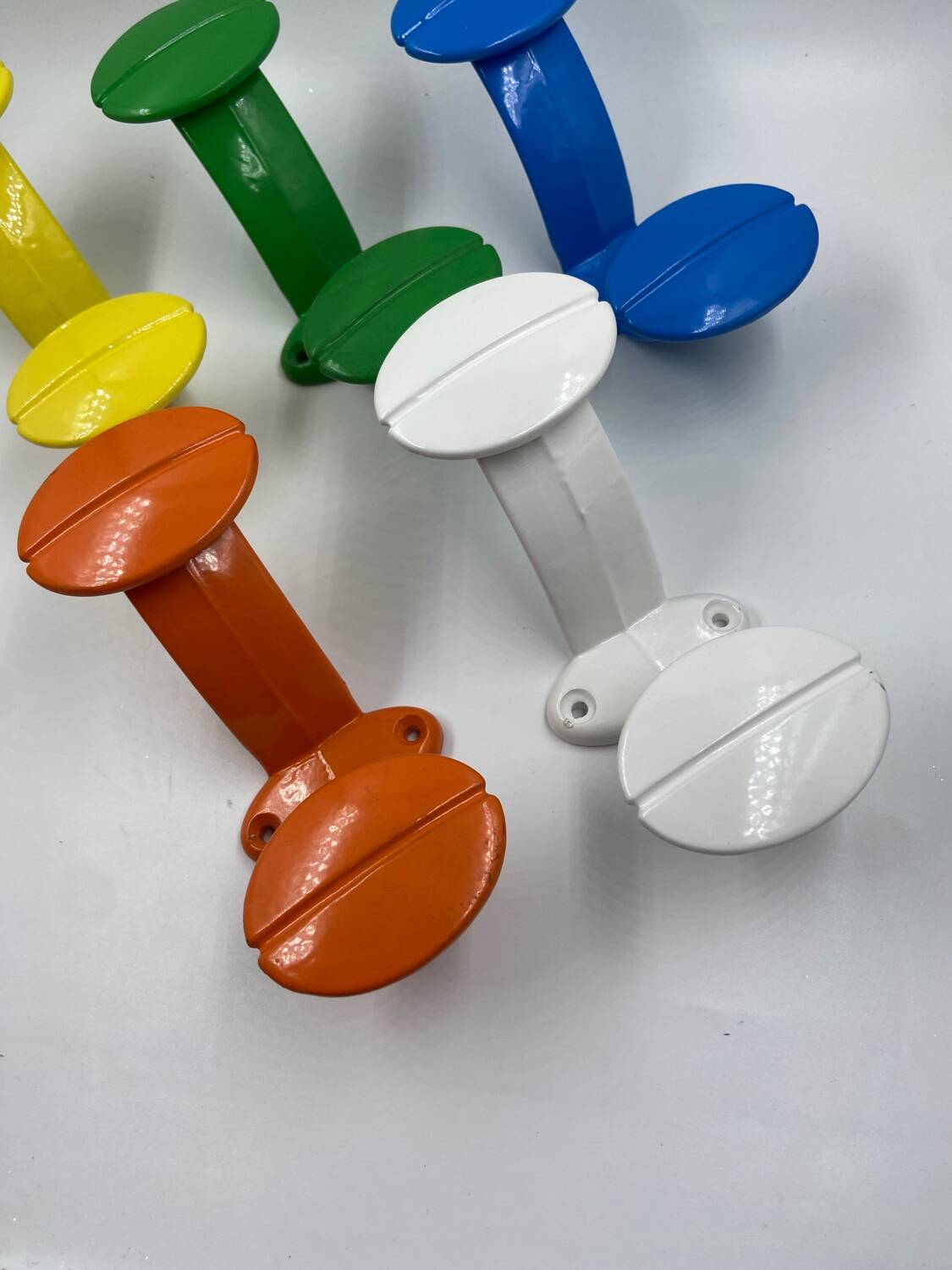 Multicolored double coat rack