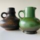 2 vintage West German vases 1 stein Keramik pitcher vase, 1 Steuler pitcher vase