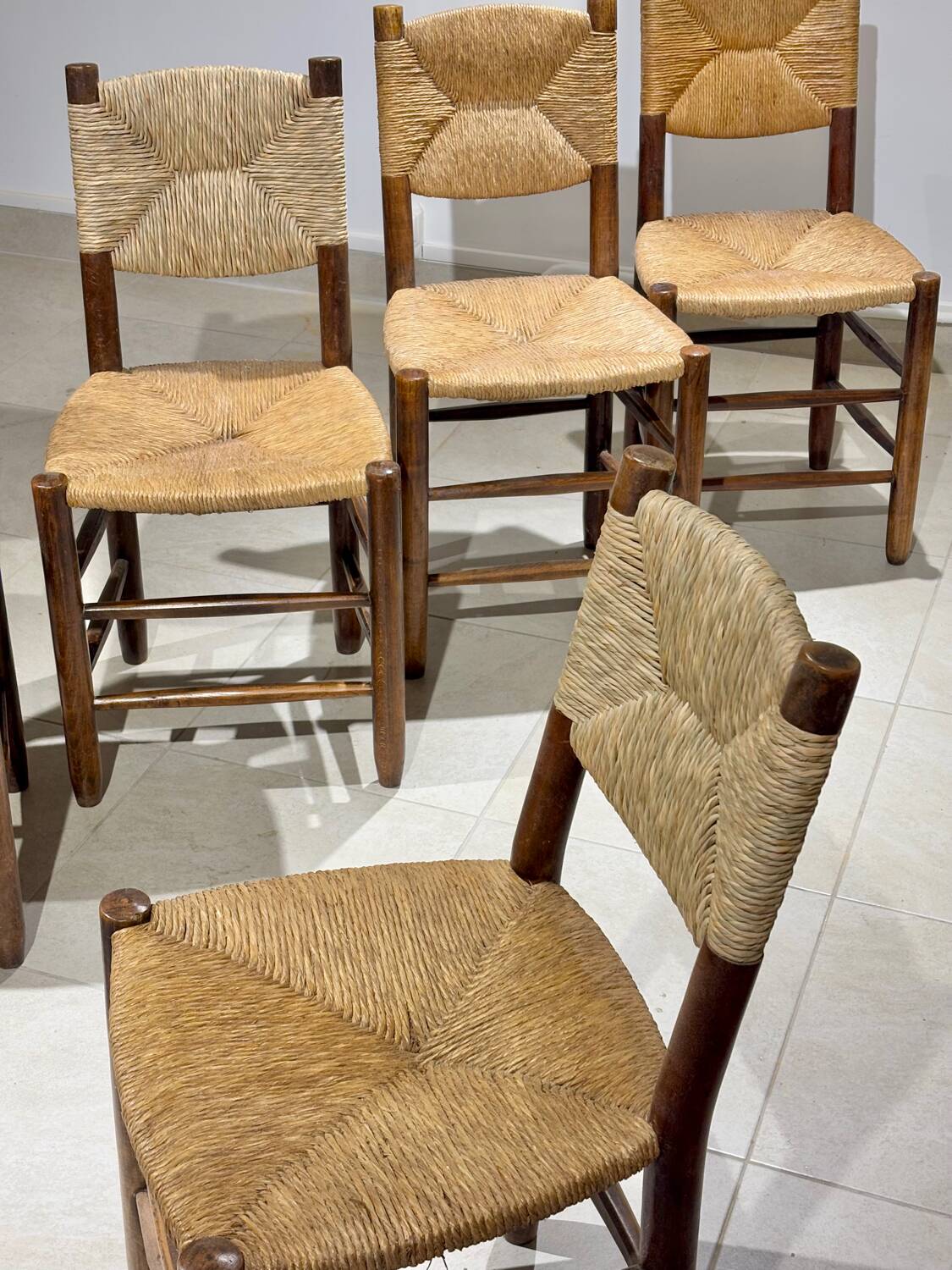 Set of 6 Bauche chairs by Charlotte Perriand