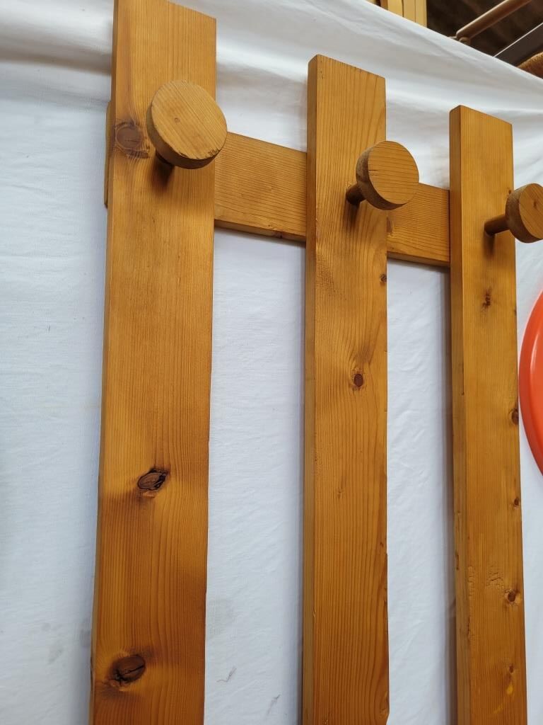 Pine coat rack, 70s.