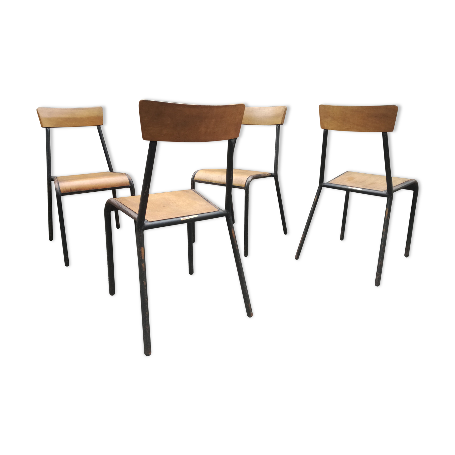 4 vintage Stella school chairs