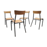 4 vintage Stella school chairs