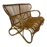 Vintage Rattan Sofa Belse 8 Design 1960s Rohe Noordwolde
