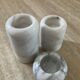 Trio of vintage white marble candle holders