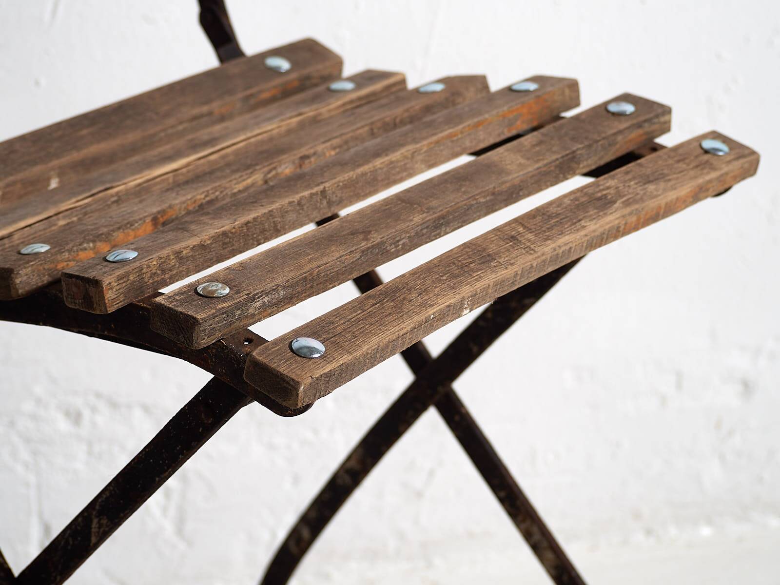 Anciennes chaises de terrasse pliantes (c.1920). Ensemble de 2 pièces #32