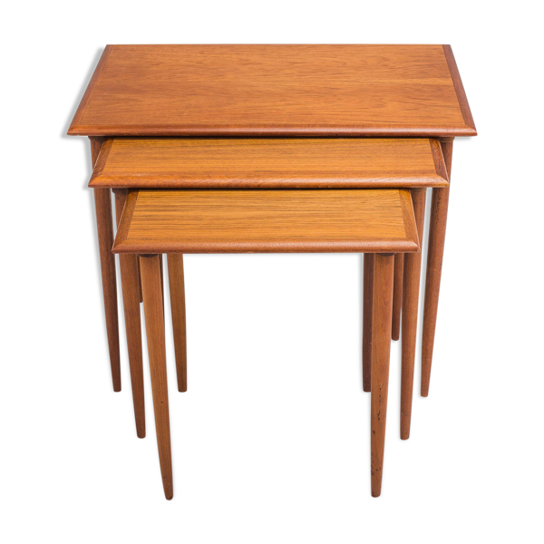 Tables gigognes en teck danois vintage, années 1960
