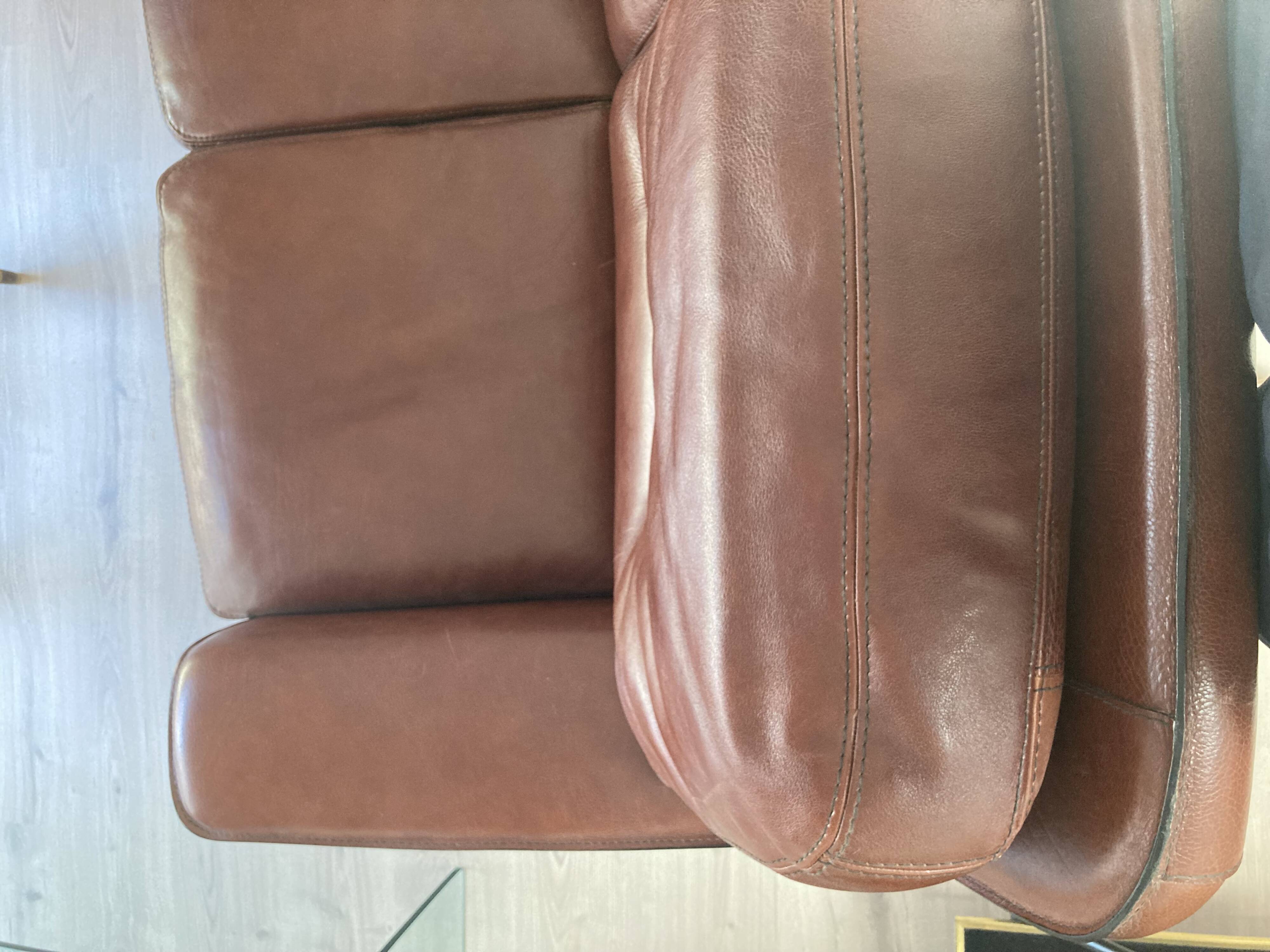 Canape 2 seater 100% leather brown