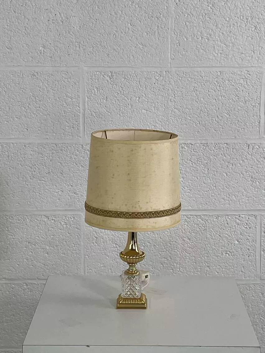 Lampe ancienne en crystal et laiton