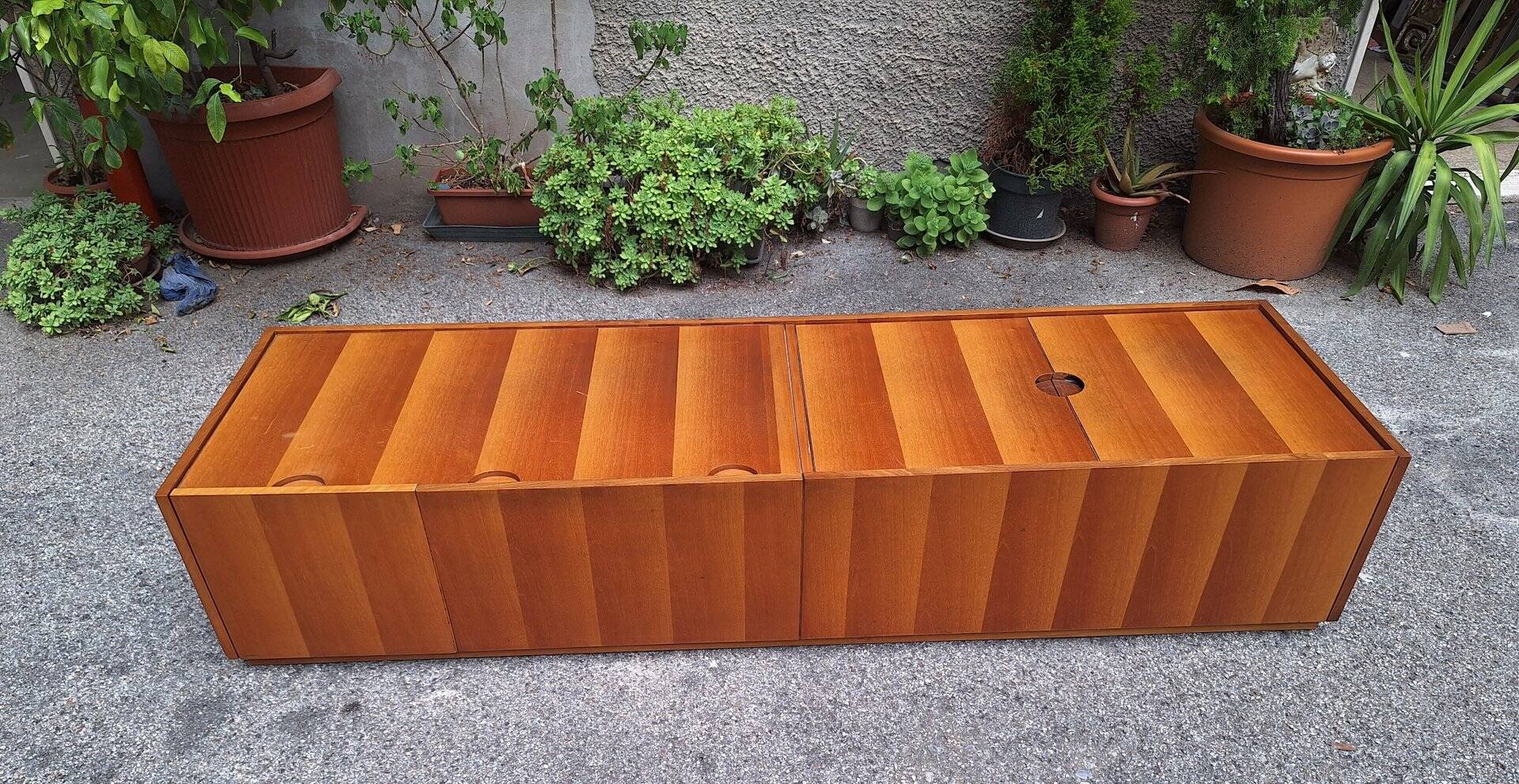 Coffre en noyer ombragé, années 1980