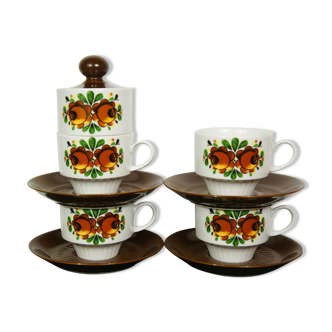 Set of 4 cups - sub-cups - porcelain sugar pot Mitterteich Bavaria