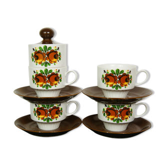 Set de 4 tasses & sous-tasses & pot à sucre en porcelaine Mitterteich Bavaria